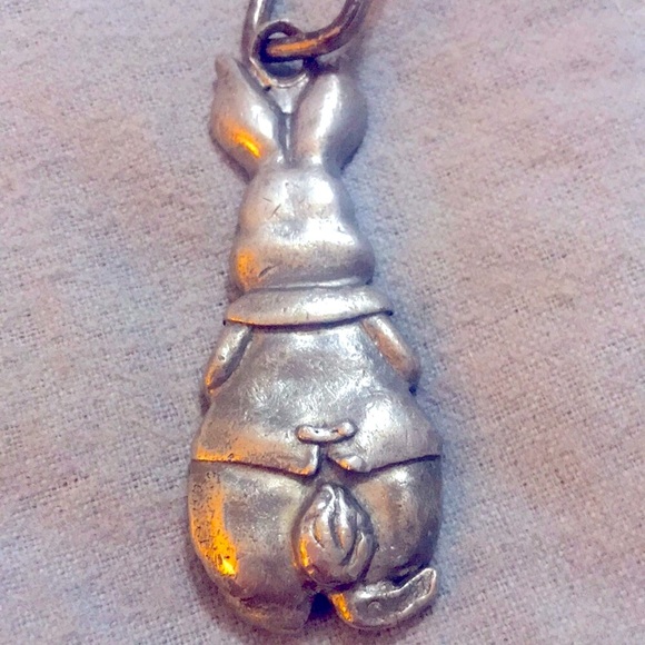 VINTAGE Pewter Jack Rabbit Keychain - Picture 4 of 11